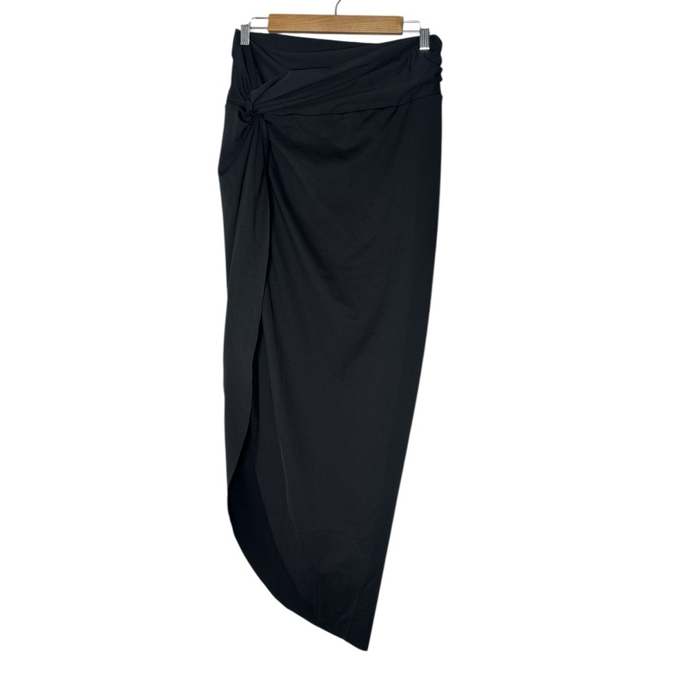 New Skims Signature Swim Women's Large Recycled Sarong Maxi Skirt Onyx‎ Black